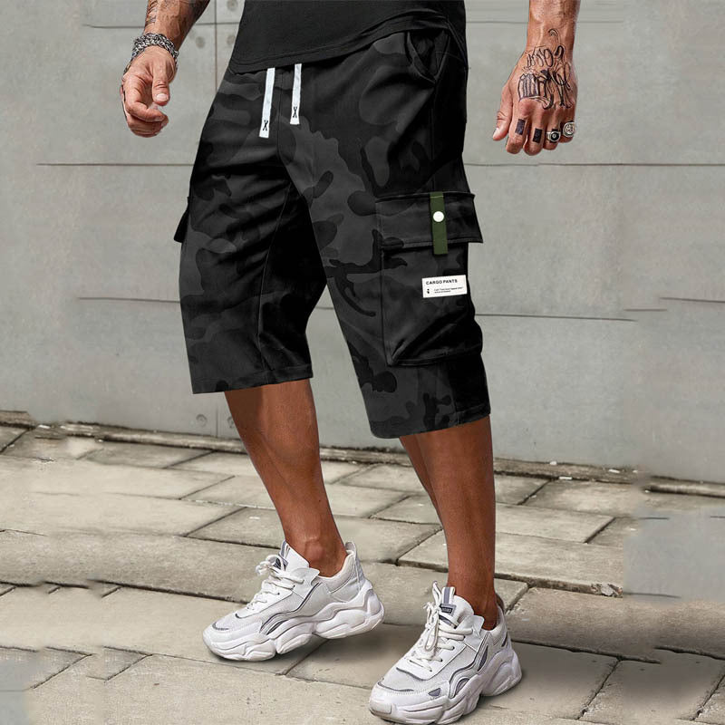 Men's Casual Drawstring Capri Cargo Pants