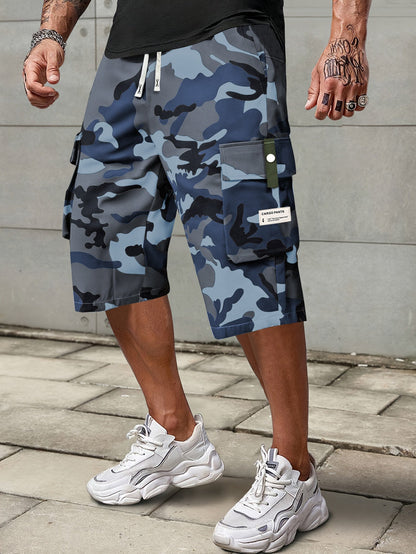 Men's Casual Drawstring Capri Cargo Pants