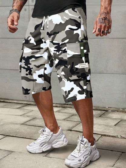 Men's Casual Drawstring Capri Cargo Pants
