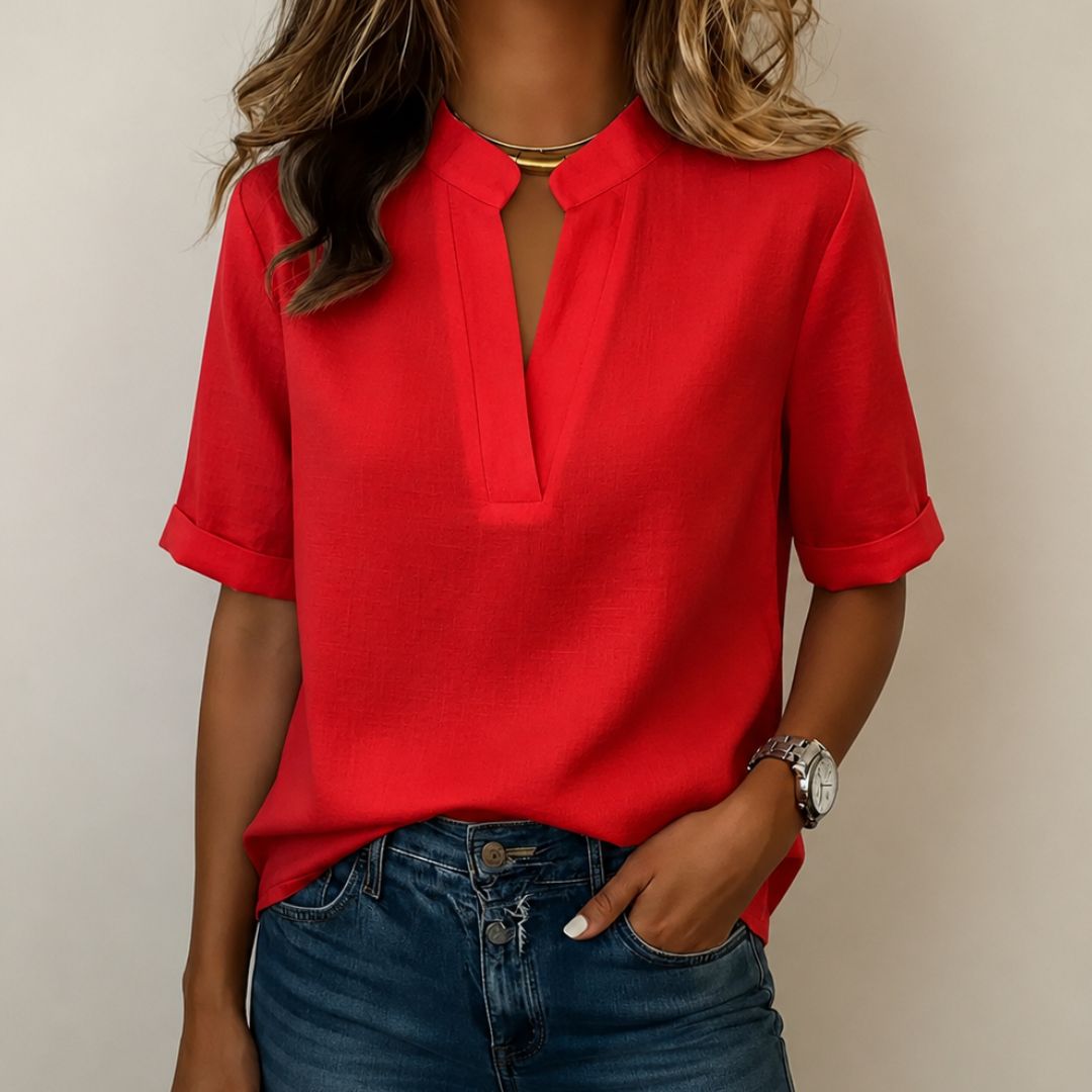 Ravena V-Neck Chiffon Women’s Blouse