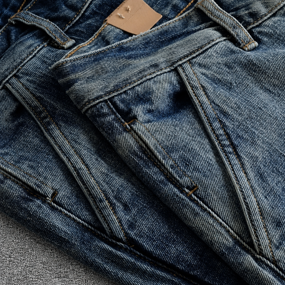 True Denim Double-Knee Utility Jeans