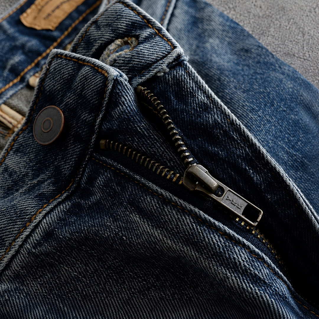 True Denim Double-Knee Utility Jeans