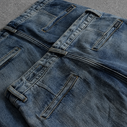 True Denim Double-Knee Utility Jeans
