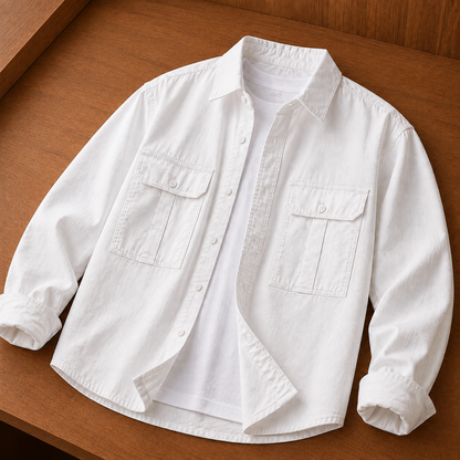TEXTURED UTILITY OVERSHIRT