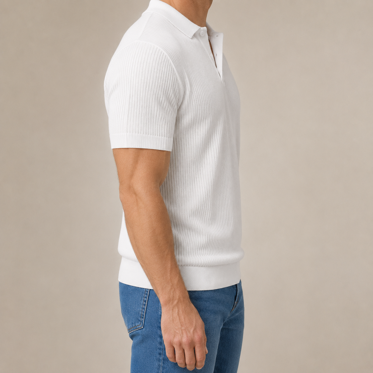 Premium Textured Knit Polo Shirt