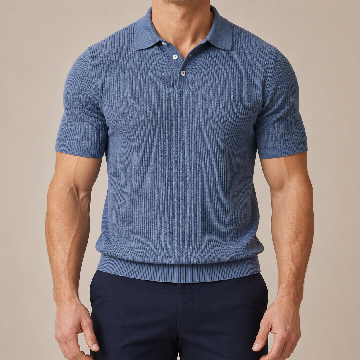 Premium Textured Knit Polo Shirt