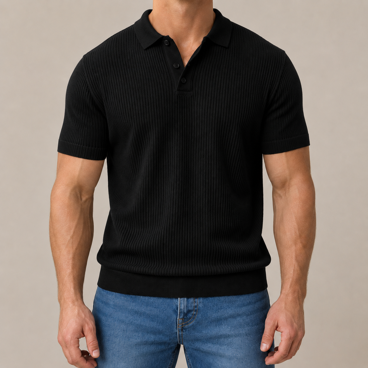 Premium Textured Knit Polo Shirt