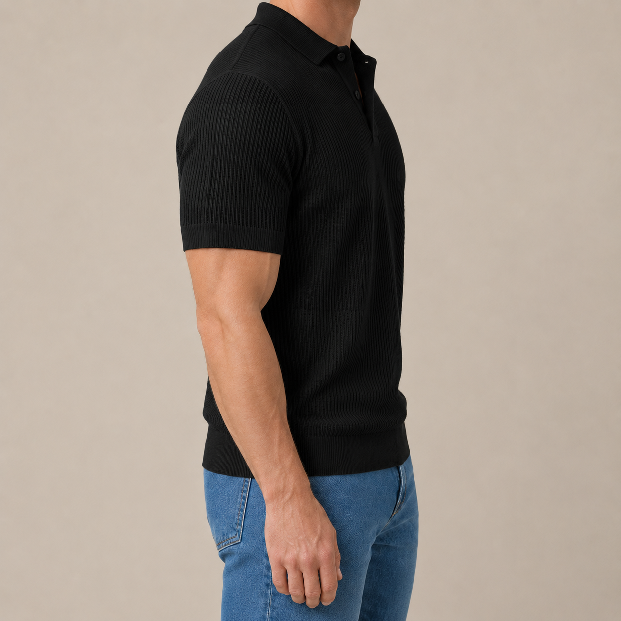 Premium Textured Knit Polo Shirt