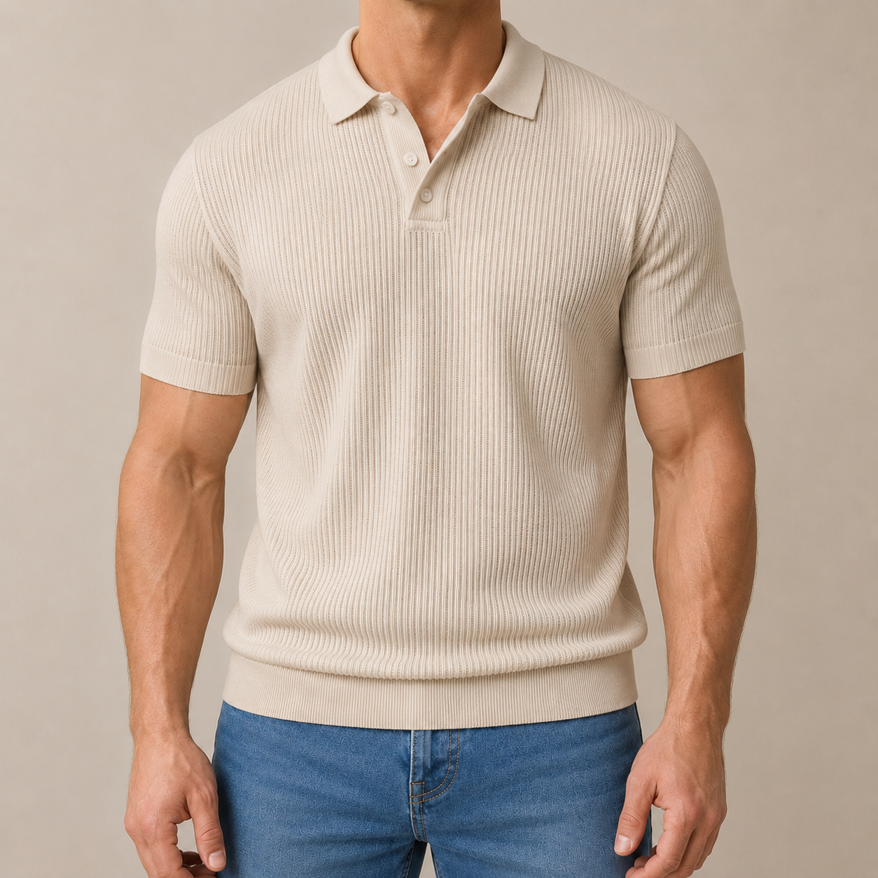 Premium Textured Knit Polo Shirt