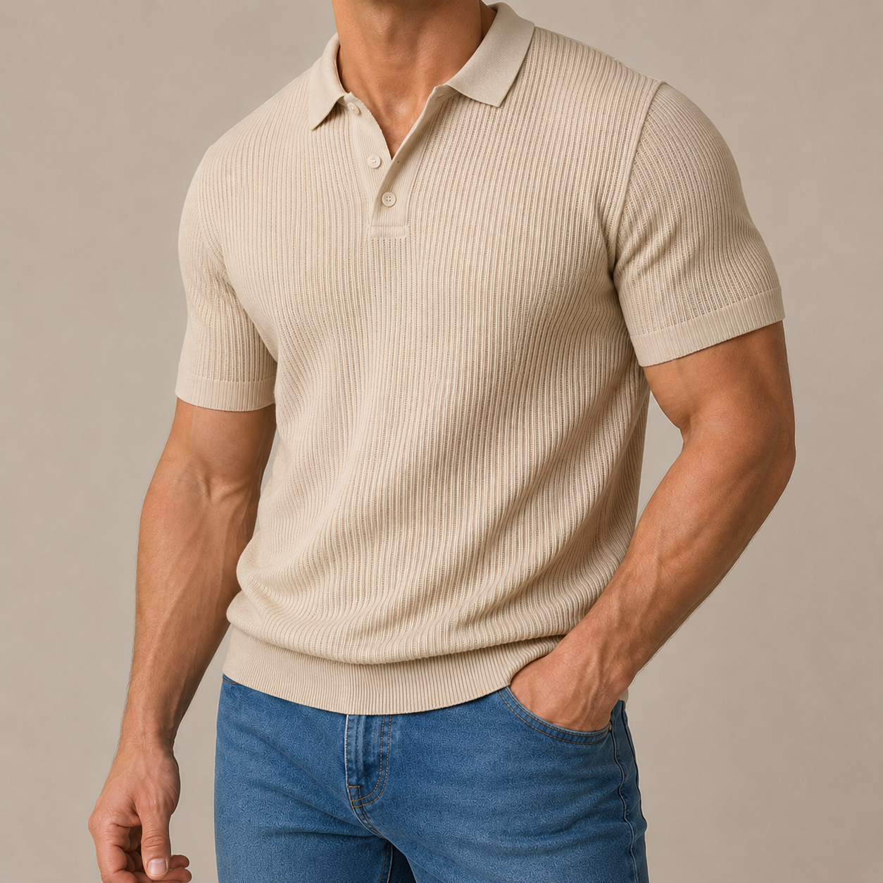 Premium Textured Knit Polo Shirt