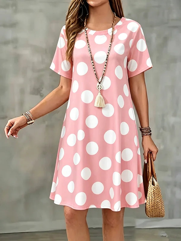 Lune | Flowy A-line Dress with Polka-dot Print