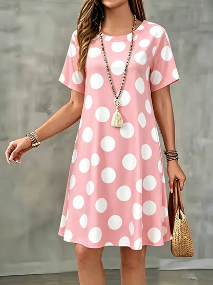 Lune | Flowy A-line Dress with Polka-dot Print