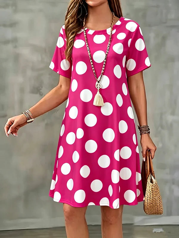 Lune | Flowy A-line Dress with Polka-dot Print