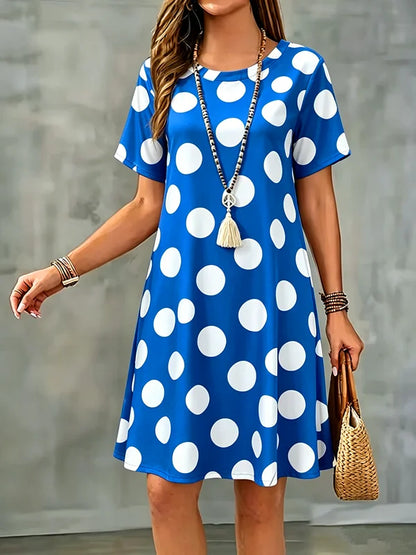Lune | Flowy A-line Dress with Polka-dot Print