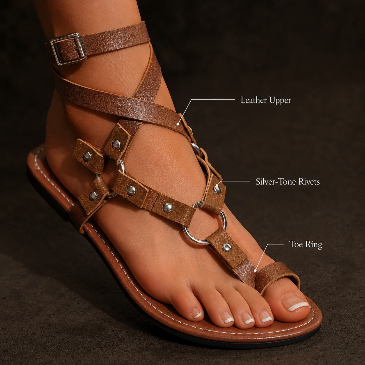 Borghetta Rivet Gladiator Sandals