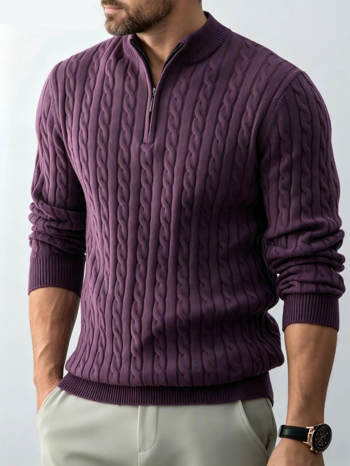 Braewick Cable Quarter Zip