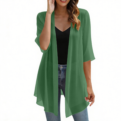 Women's Lightweight Open Front Chiffon Cardigan